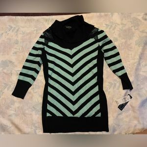 Sweater- Wintermint with Black Lace Detail